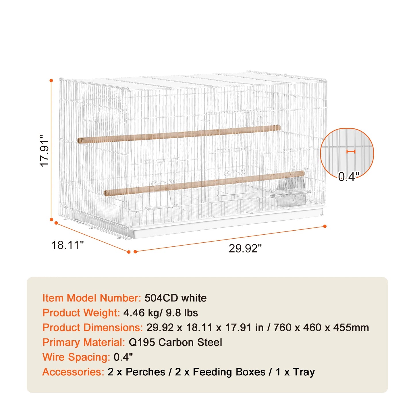 SucceBuy Flight Bird Cage Stackable Divided Cage For Travel