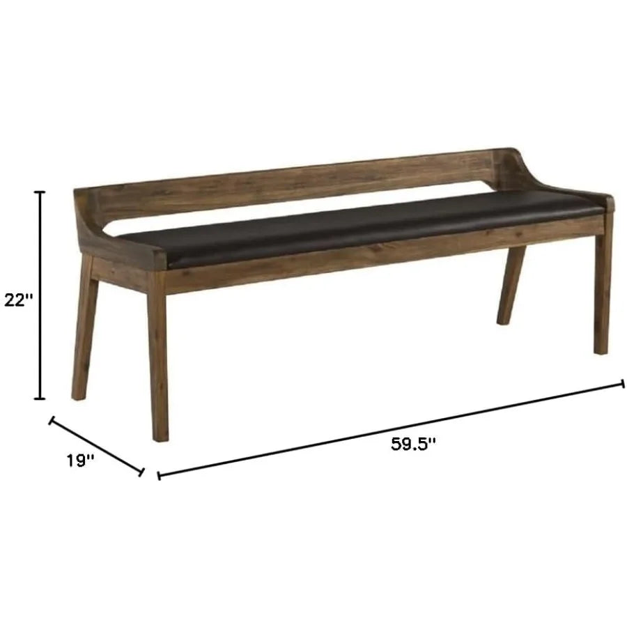 Rasmus Dining Bench Wire Brush Finish Assembly Required
