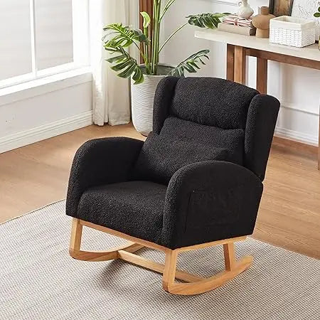 DAFIFY Teddy Upholstered Rocking Glider Chair Mid Century