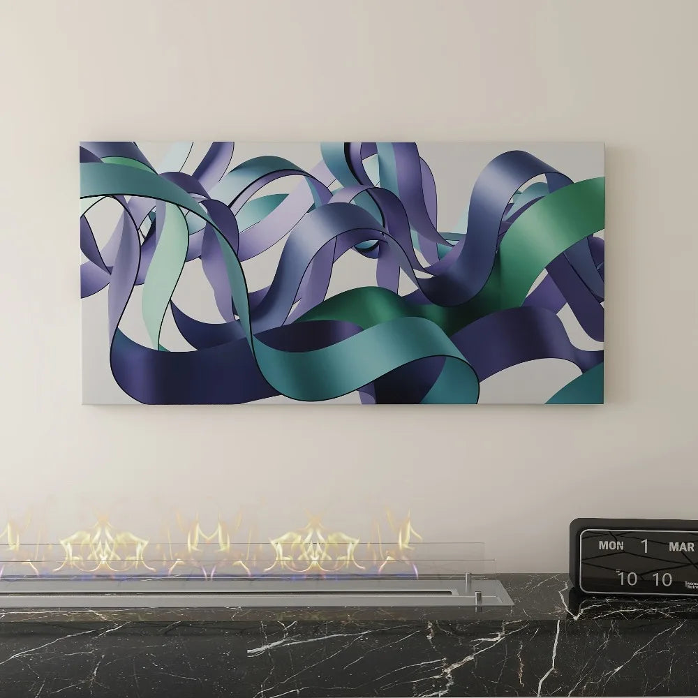 Abstract Wire Canvas Wall Art with Pine Frame for Living Room Bedroom Hallway