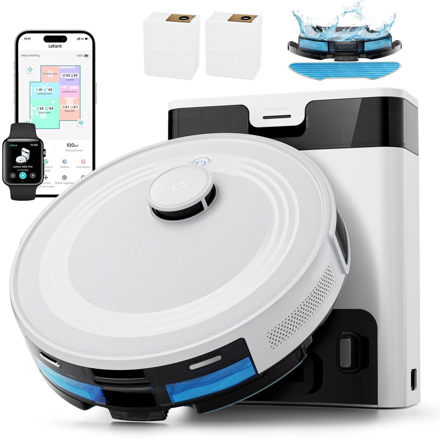 Lefant M2S Pro Robot Vacuum Cleaner With Mapping 10000Pa