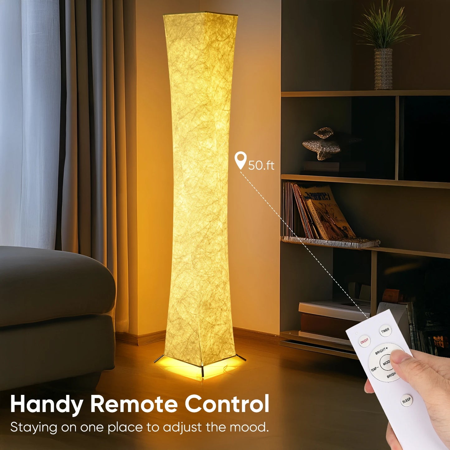Soft Light LED Floor Lamp With Tyvek Shade
