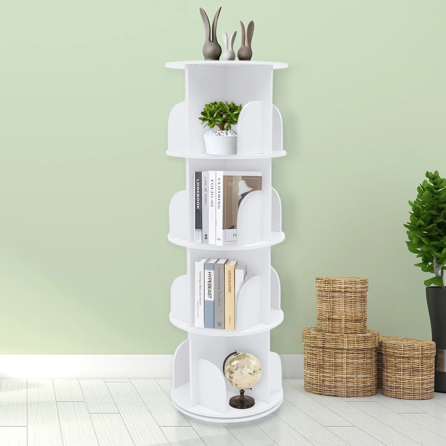 Hign-concerned Rotating Bookcase With 360 Degree Rotation Tool Free
