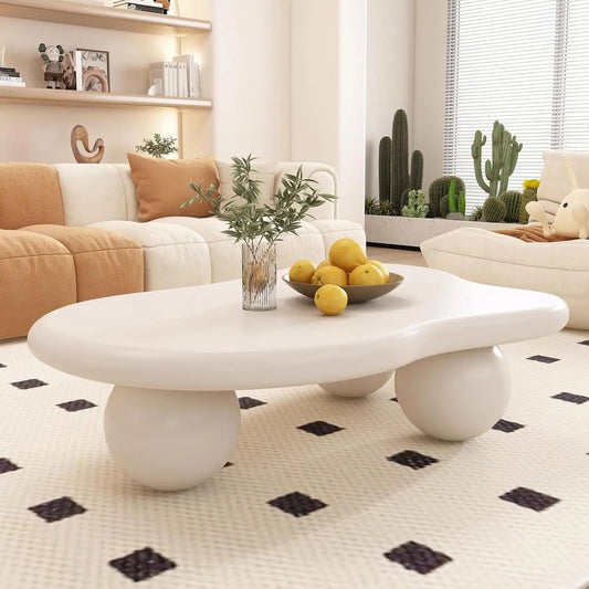 Cloud Coffee Table With Round Corners And Ball Legs
