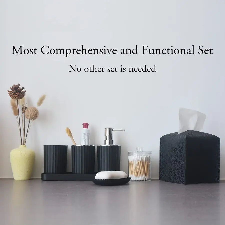 10 Piece Bathroom Accessory Set With Toothbrush Holder