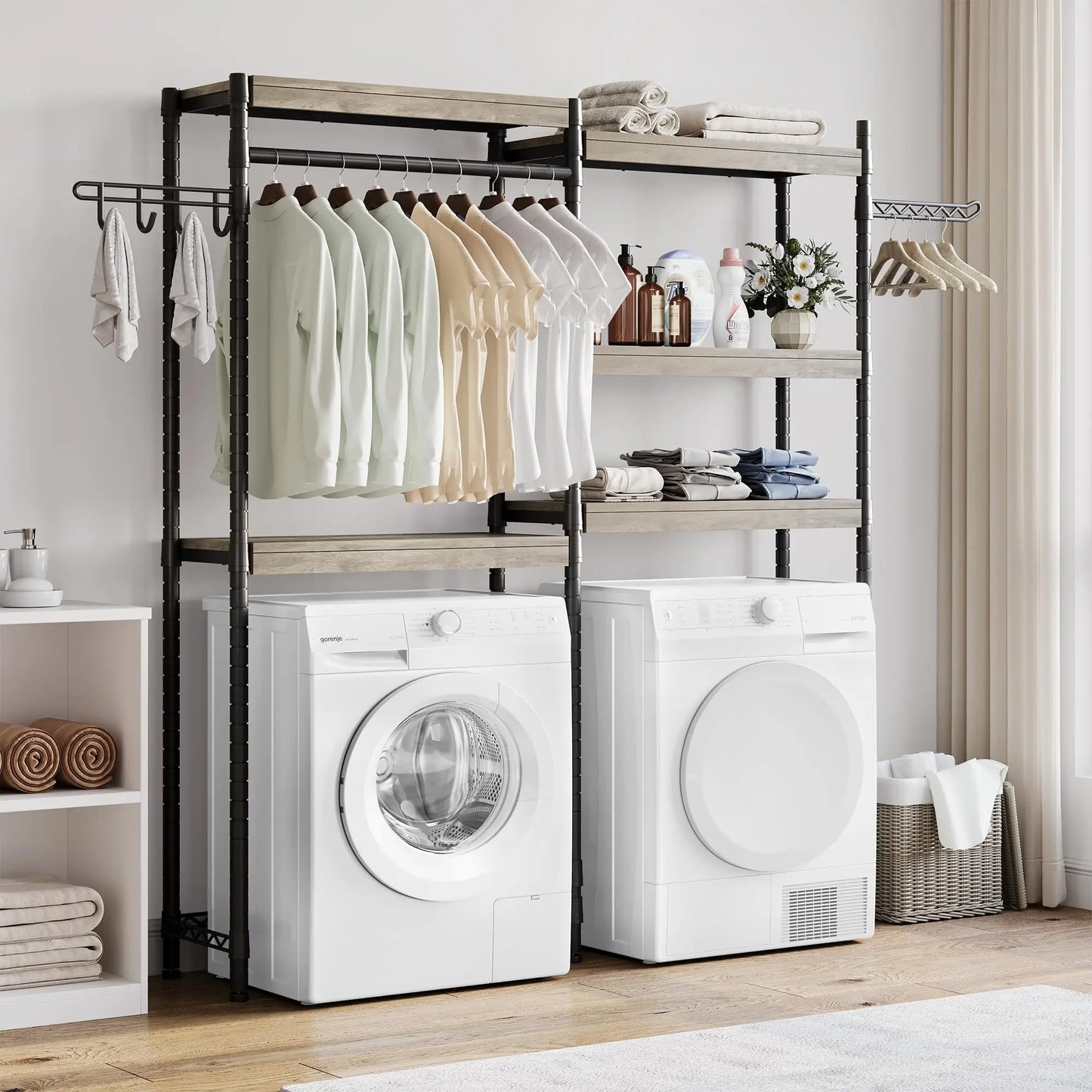 HiMISSH Washer Dryer Storage Shelf Five Layer Rack Laundry
