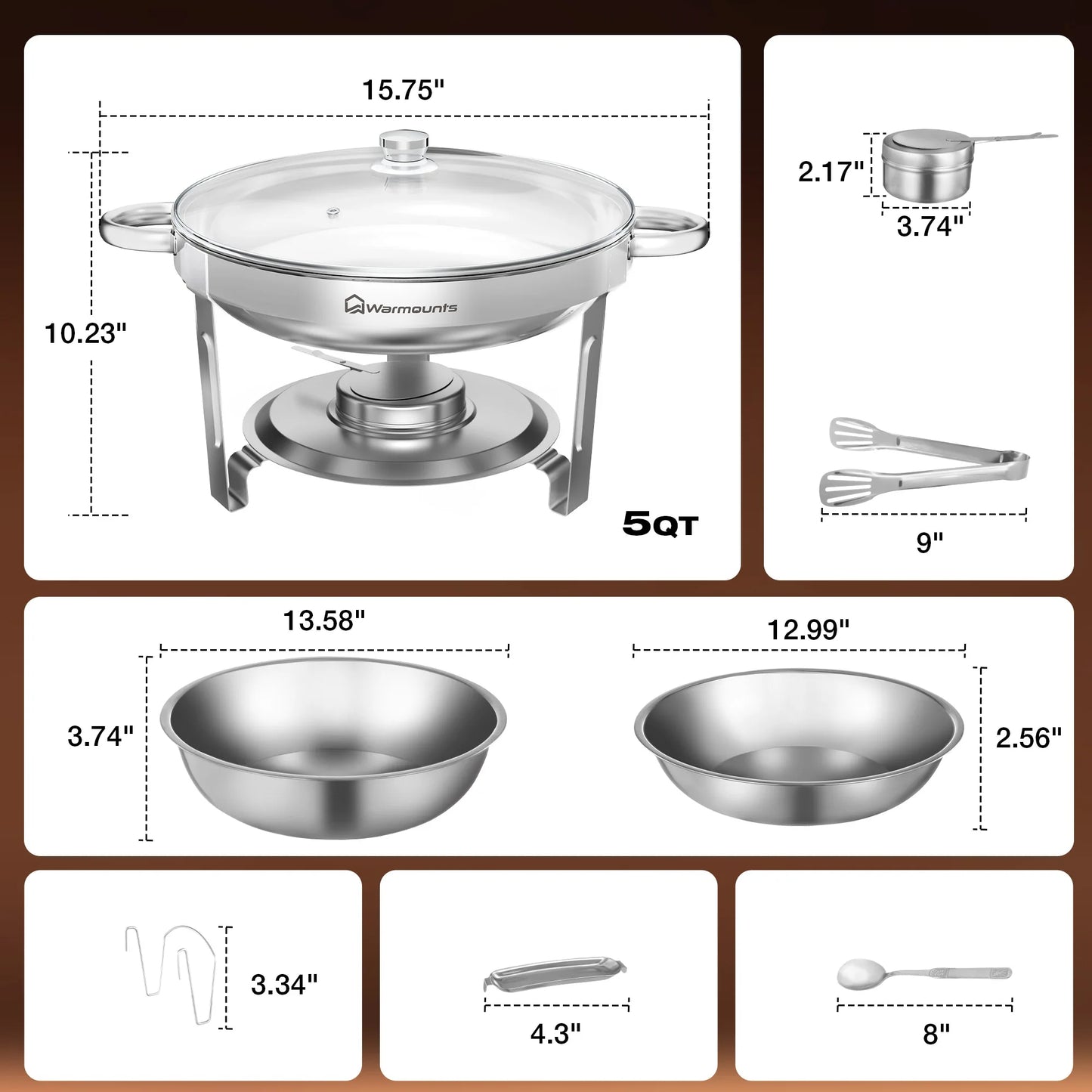 Chafing Dish Buffet Set Stainless Steel Food Warmer Catering