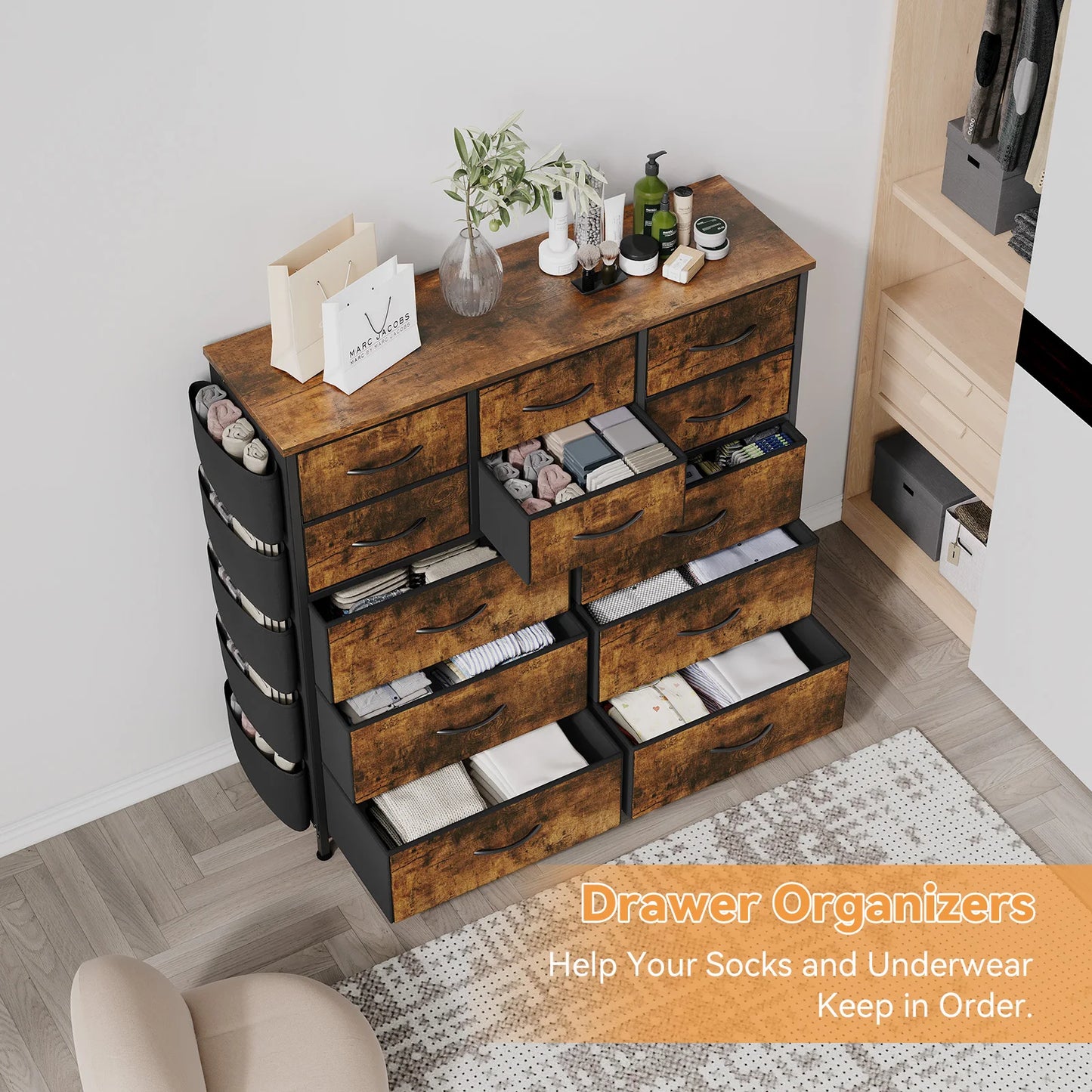 HiMISS 12 Drawer Dresser For Bedroom Organization And Storage