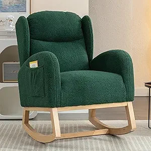 DAFIFY Teddy Upholstered Rocking Glider Chair Mid Century