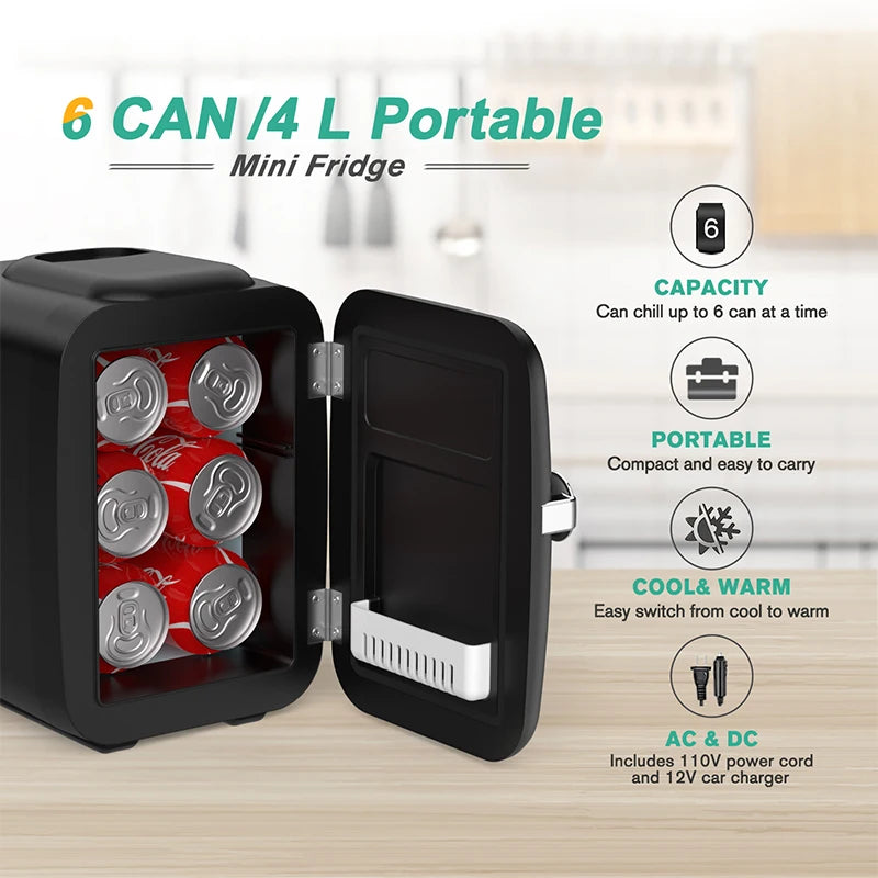 Crownful Portable Mini Fridge For Beauty Makeup And Skincare
