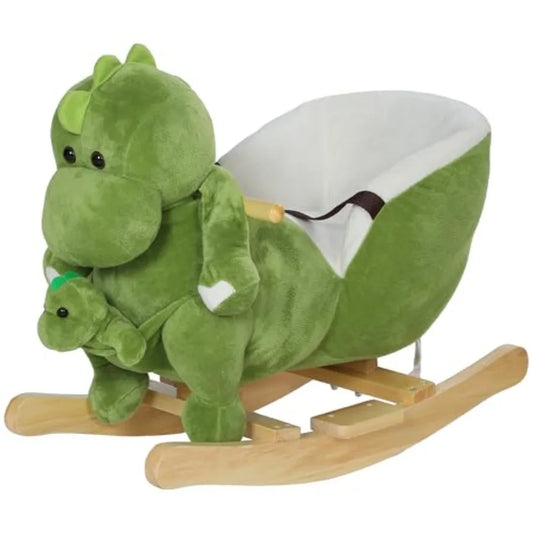 Baby Rocking Horse Dinosaur Plush Rocker With Seat Belt