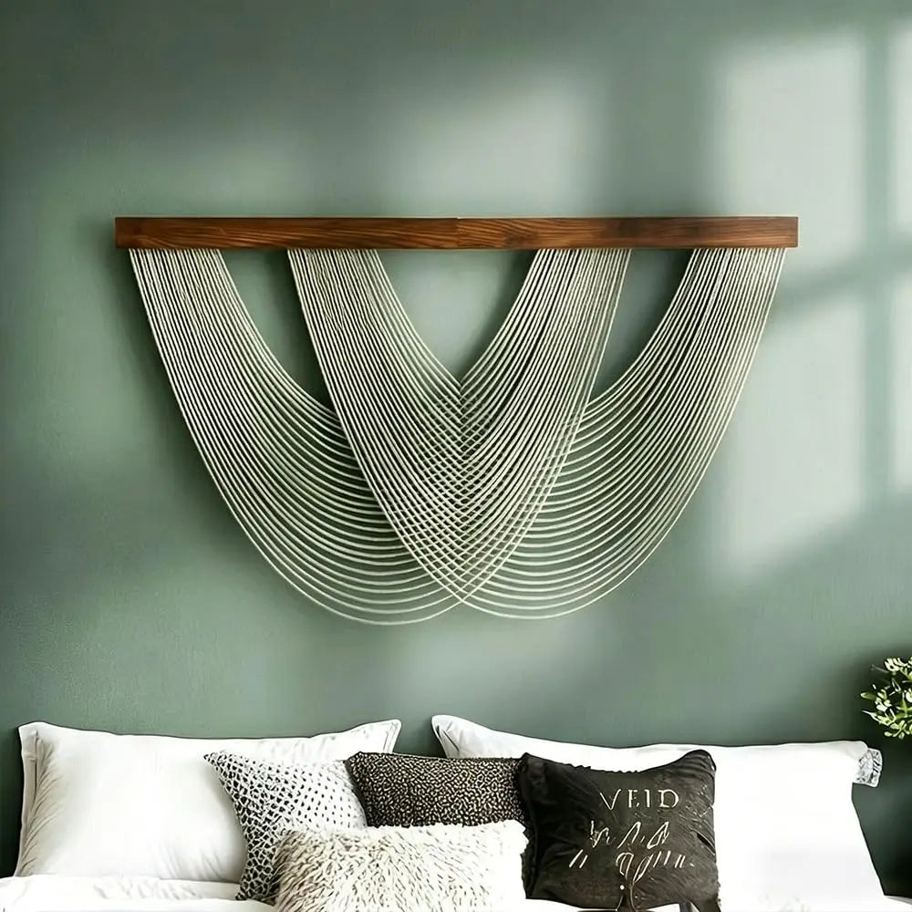 Handwoven Cotton Rope Macrame Wall Art Canvas Boho Decor