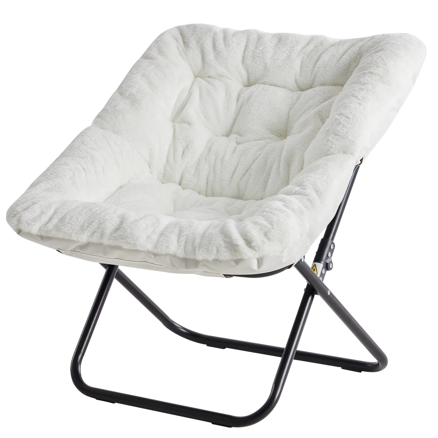 JHK Cozy Saucer Chair Faux Fur Fabric Deluxe Lounge