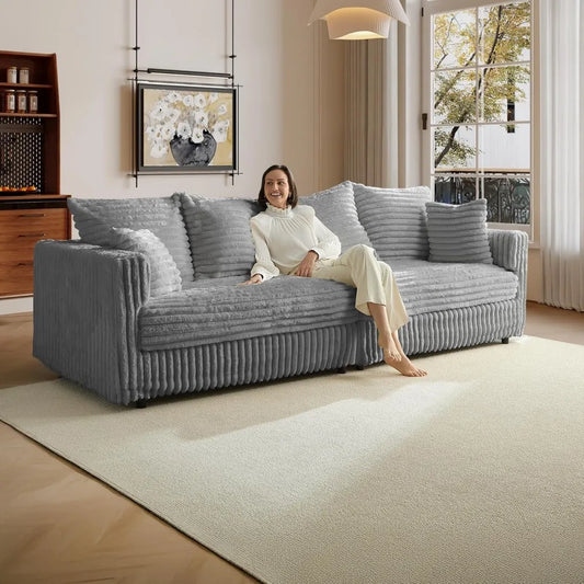 104.3 Inch Cloud Couch Modular Sectional Sofa with Plush Pillows and Memory Foam