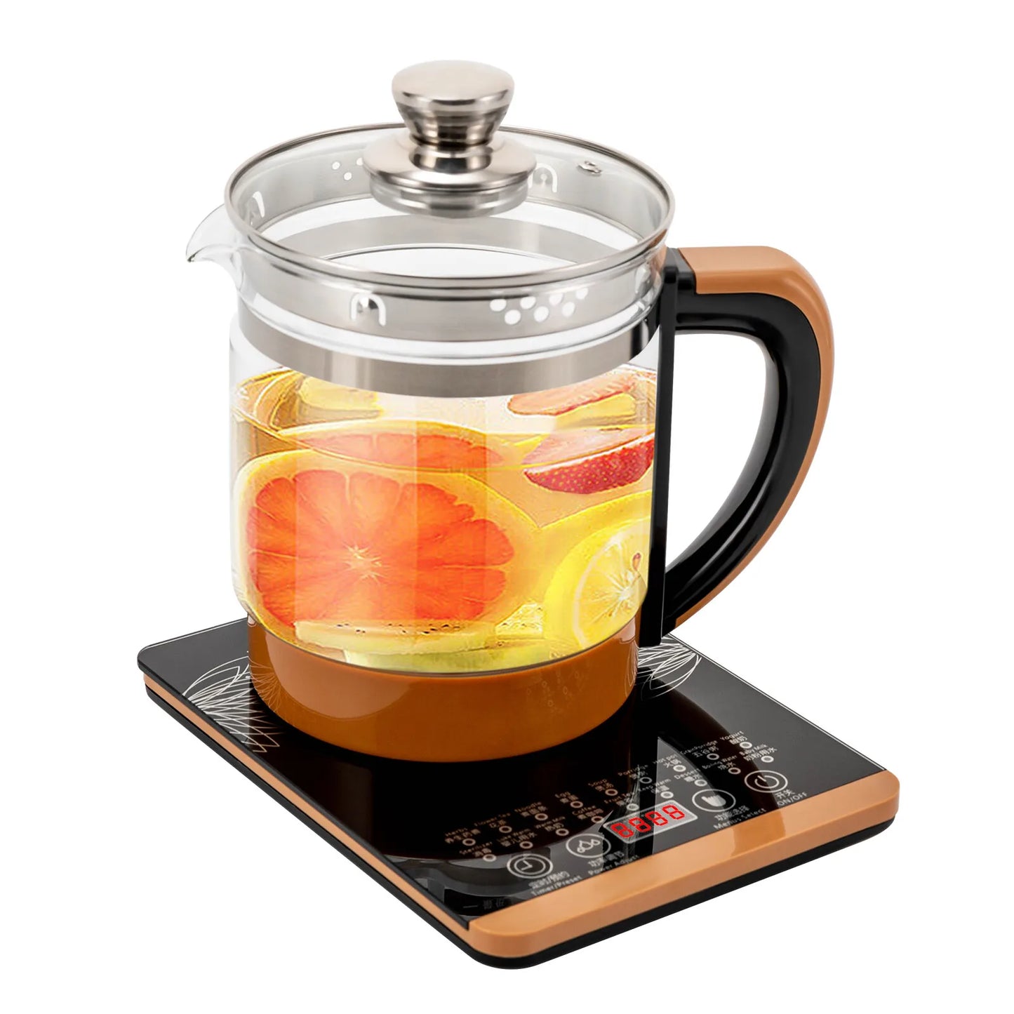 1.8L Electric Glass Tea Kettle Keep Warm 6 Settings
