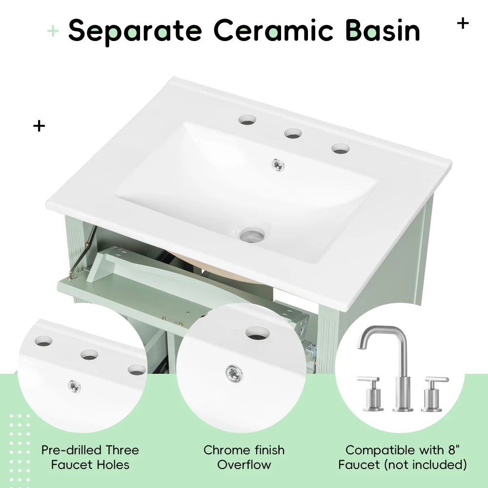 Bathroom Vanity Sink Cabinet With Drawers And Adjustable Shelf