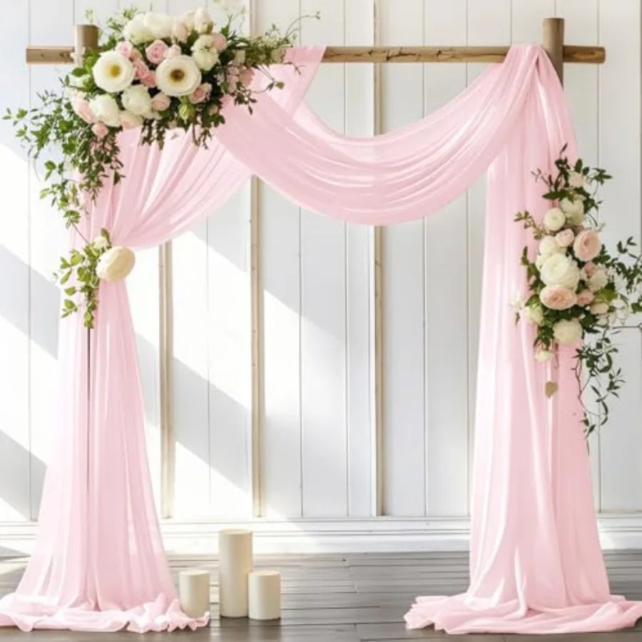 Wedding Arch Draping Fabric Sheer Chiffon Backdrop Panel