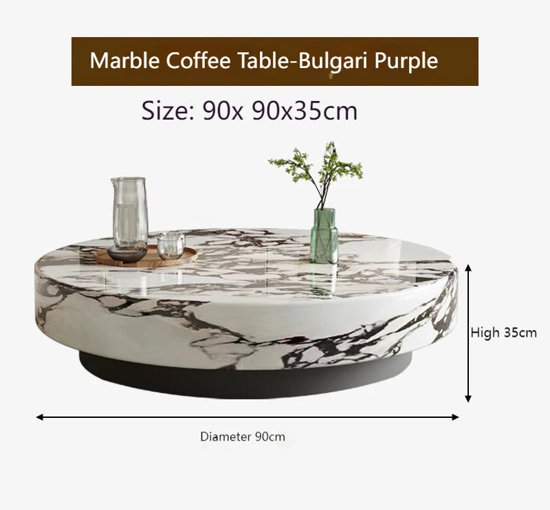 LIEI Round Marble Nesting Tables Set Minimalist Luxury