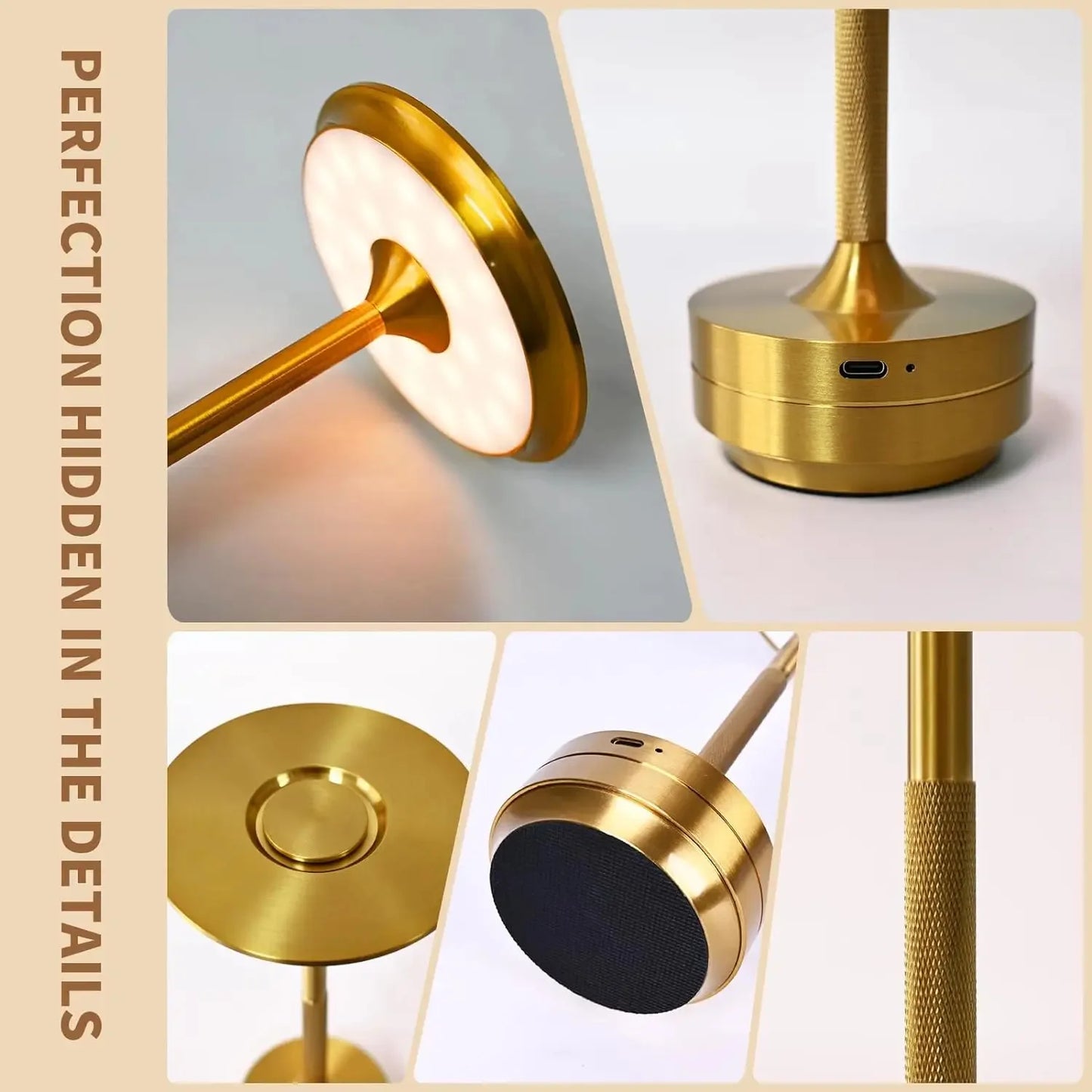 Hph Metal Touch Dimming Rechargeable Led Desktop Lamp