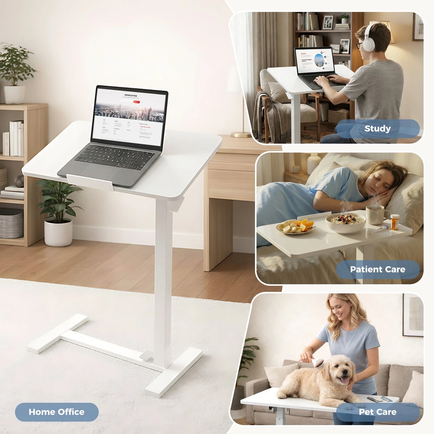 JHK Double Sided Flip Standing Desk With Pneumatic Lift
