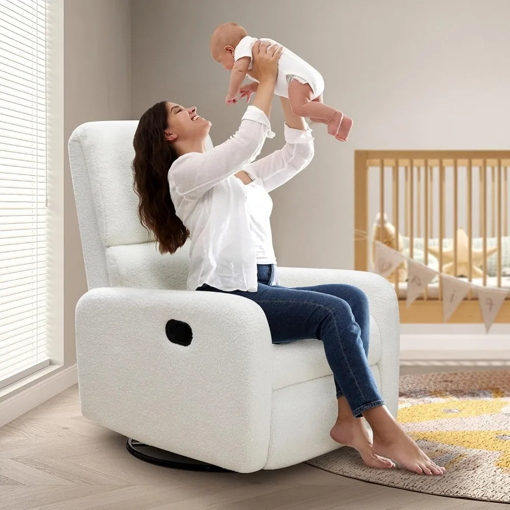 Swivel Glider Rocking Recliner Chair with Massage for Nursery and Living Room