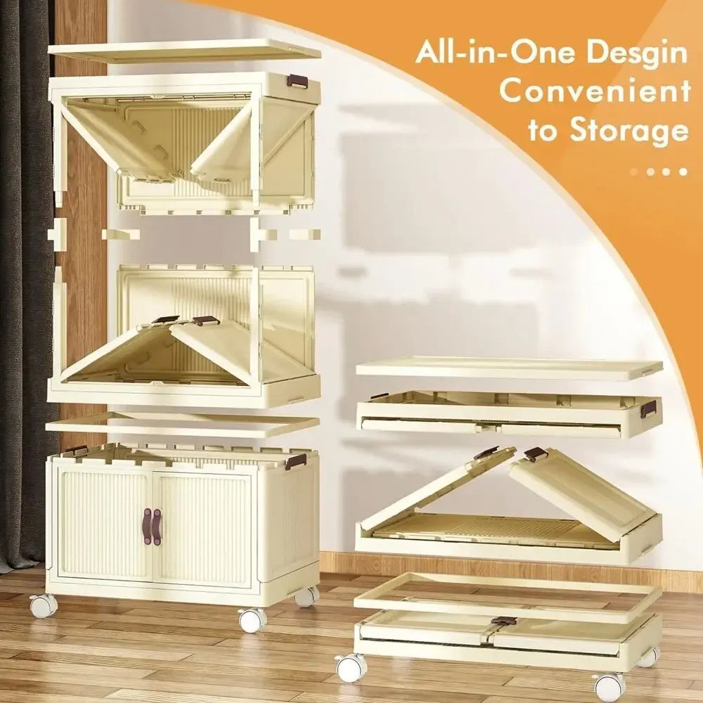 Bardrobe Foldable Wardrobe Cabinet With Wheels 2 Drawer