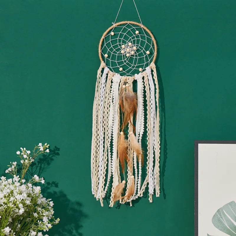 Handcrafted Dream Catcher Moon Sun Bohemian Textile Wall Decor