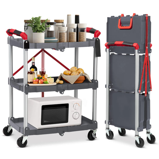 Portable Foldable Service Cart with Wheels