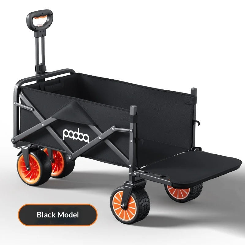 Electric Folding Trolley Cart Wagon Four Wheel Outdoor Utility