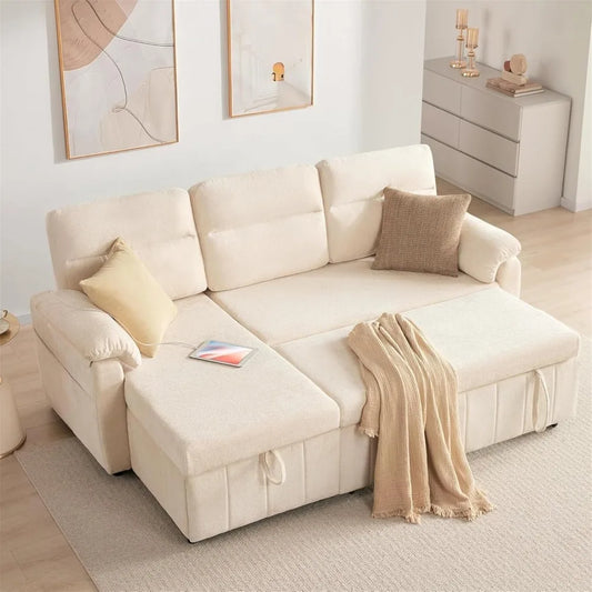 RBXC 3 In 1 Sleeper Sofa With Pullout Bed And USB Storage