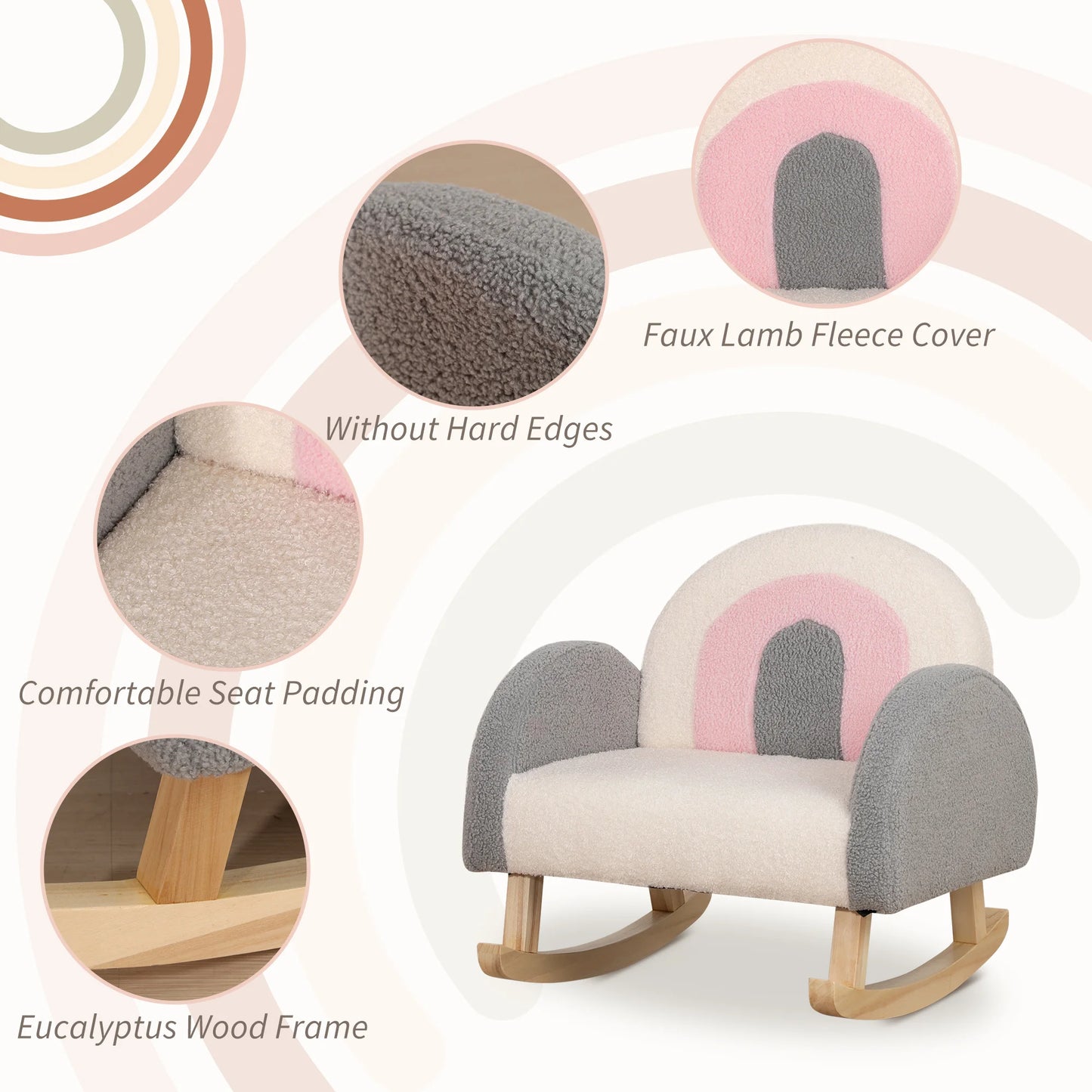 Filling Rocking Toddler Sofa Chair for Nursery Playroom