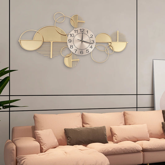 Modern Geometric Wall Clock Silent Battery Operated Artwork