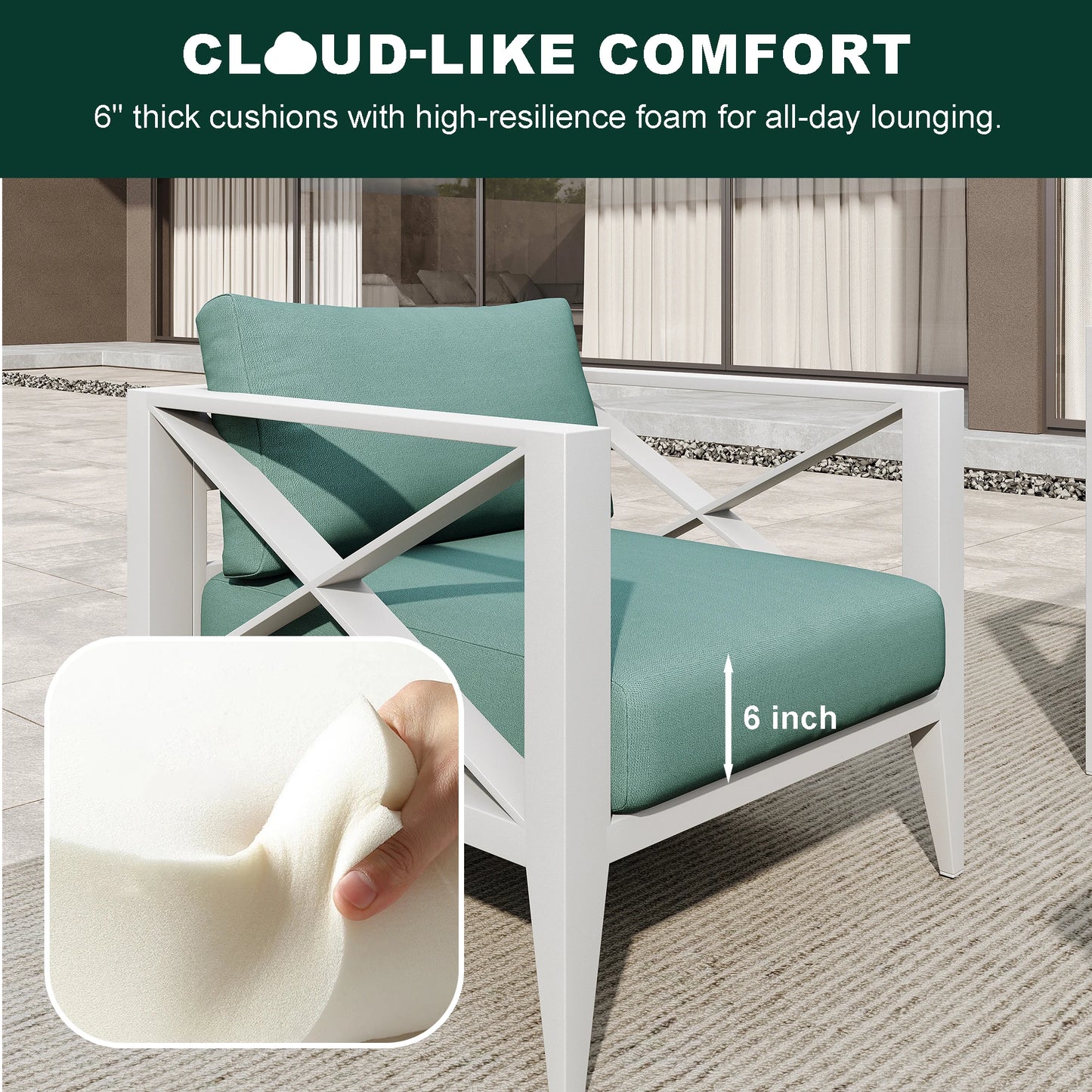 Maison Backyards Aluminum Outdoor Furniture Set Modern Patio Conversation
