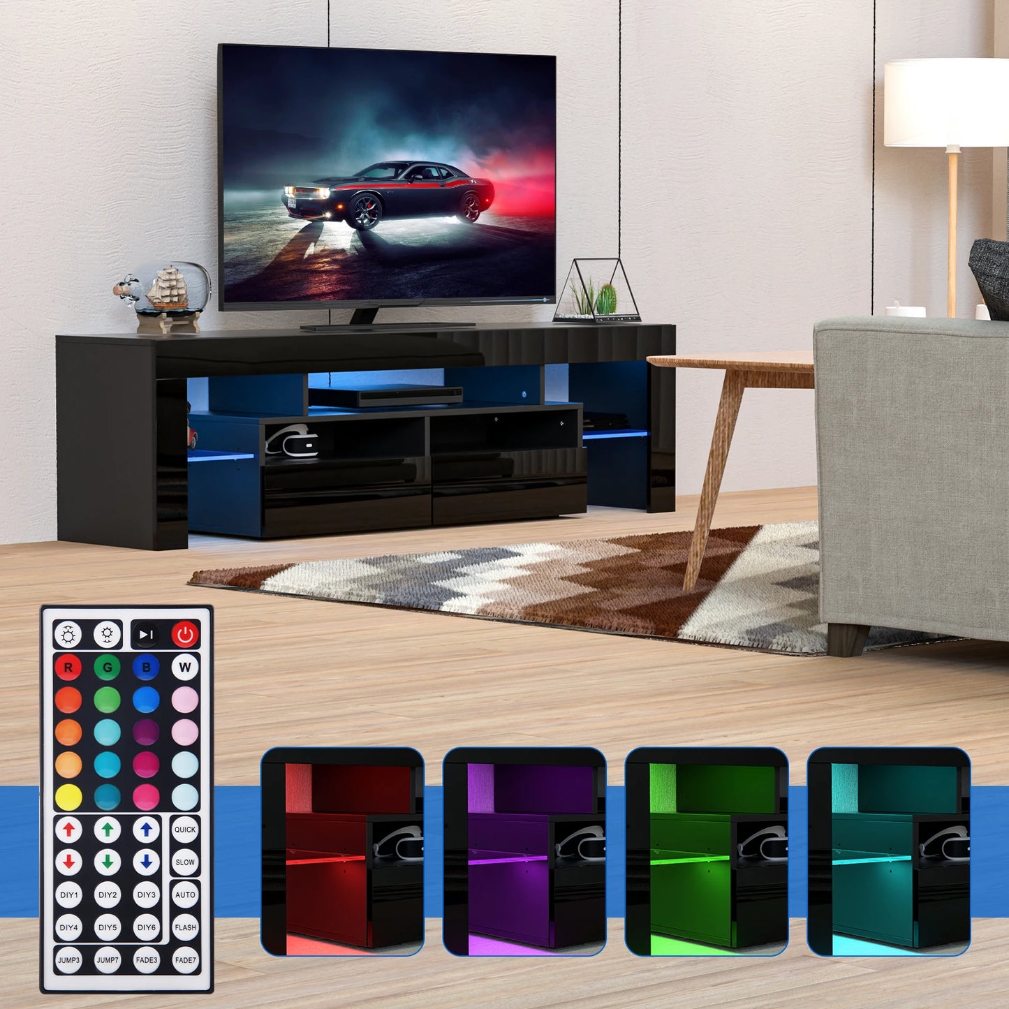 QiaoShiRen Modern TV Stand with Storage Drawers