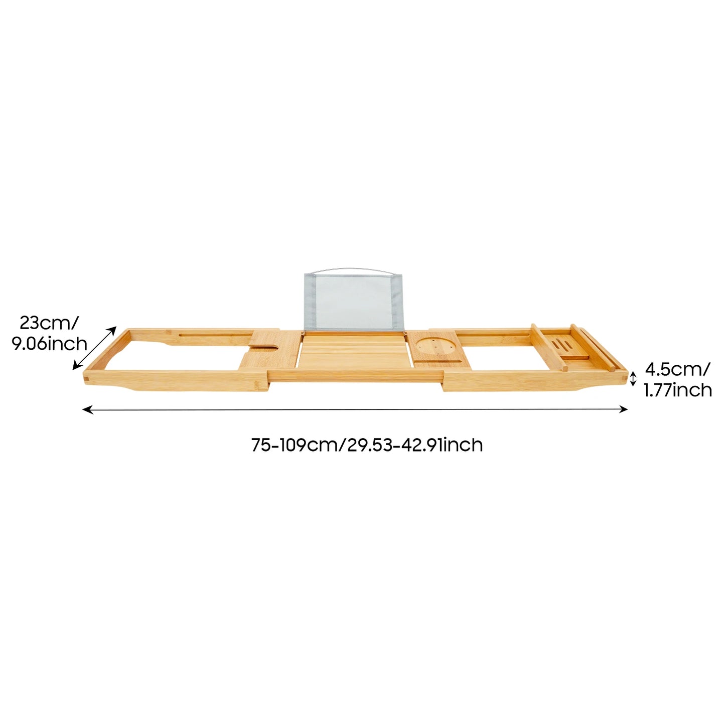 Bamboo Bathtub Caddy Tray Expandable Wooden Bath Rack