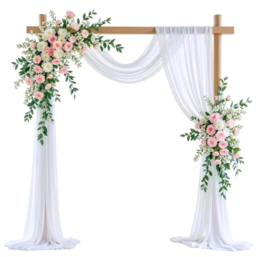 Wedding Backdrop Sheer Fabric Arch Drapery Curtain For Ceremony