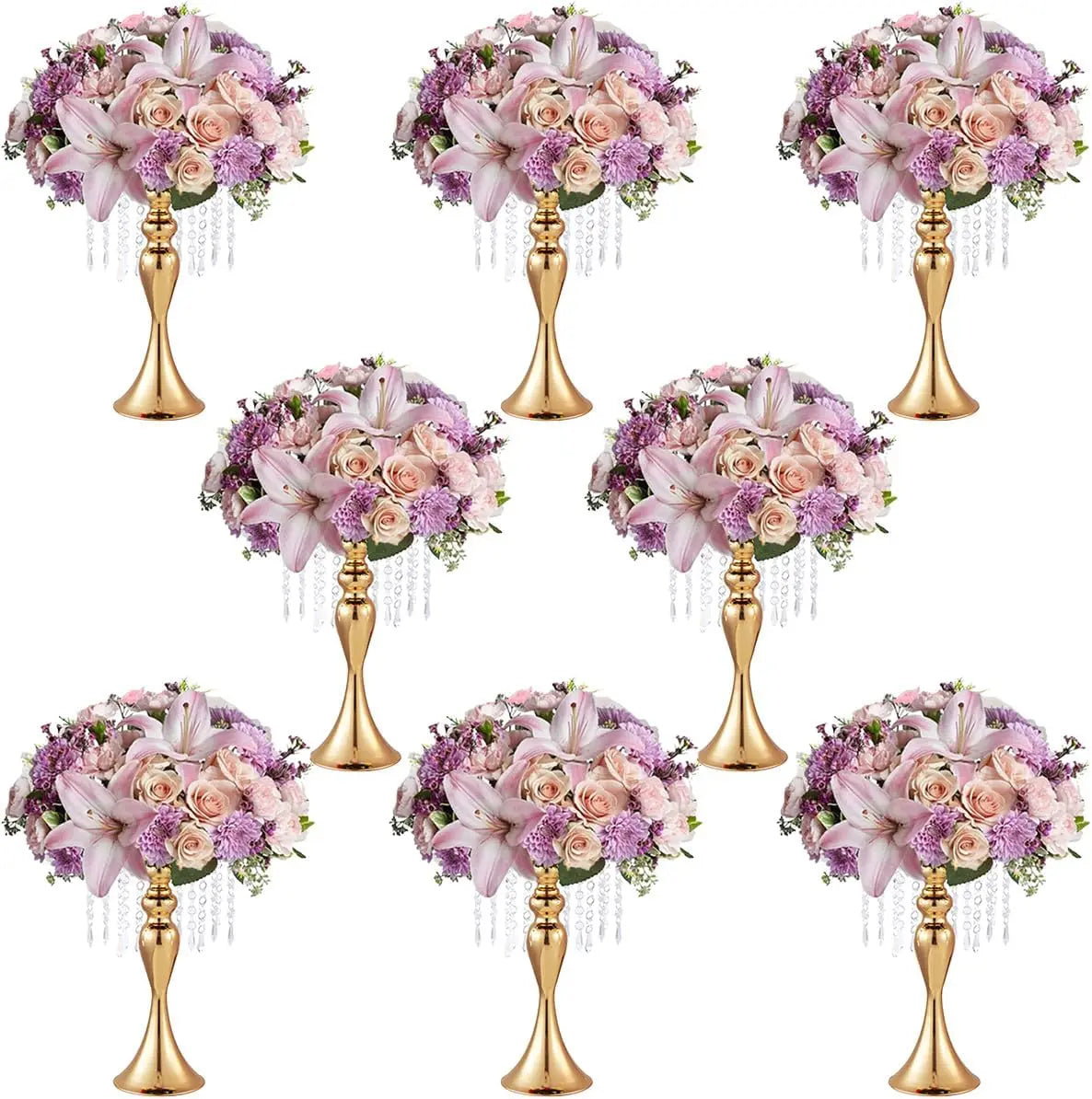 Guangdong 8 Piece Wedding Centerpiece Crystal Vase Set
