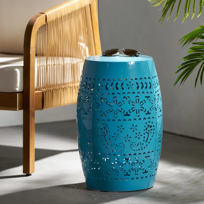 Ruby Lace Cut Metal Side Table