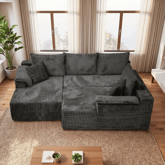 Boneless Modular Cloud Sectional Sofa With Double Chaise