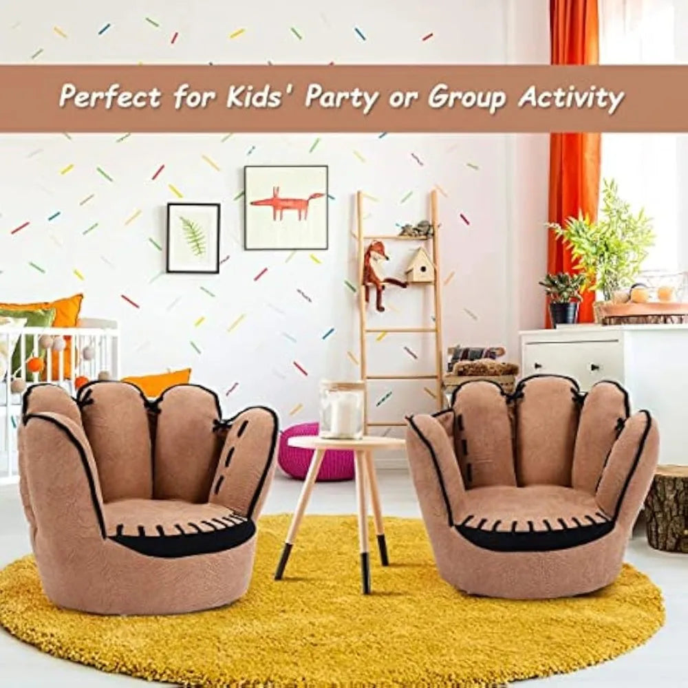 Upholstered Baseball Glove Armchair For Kids Living Room