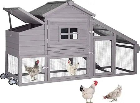 Mobile Chicken Coop With Wheels Outdoor Backyard