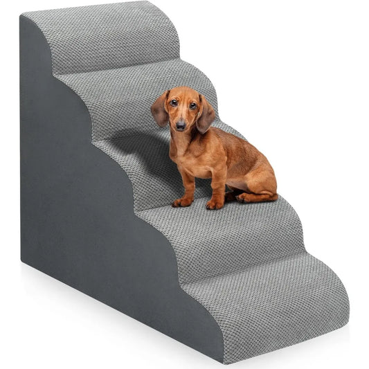 Dog Staircase for Bed 5 Step Non Slip Ramp Small Dogs