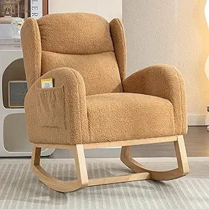 DAFIFY Teddy Upholstered Rocking Glider Chair Mid Century