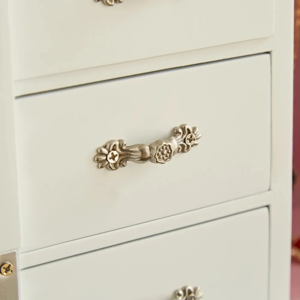 Solid Wood Jewelry Box with Rotating Necklace Rack
