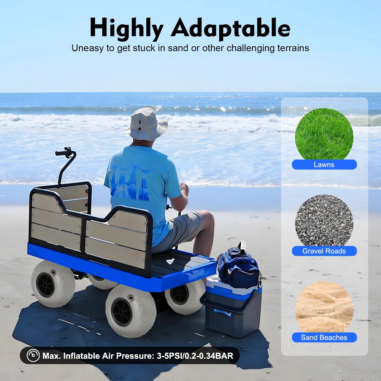 Beach Cart Replacement Inflatable Wheels Set