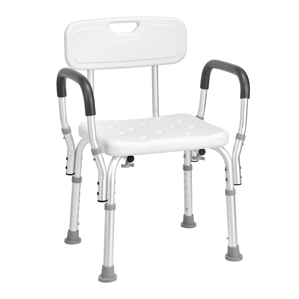 SucceBuy Adjustable Shower Chair With Backrest For Elderly