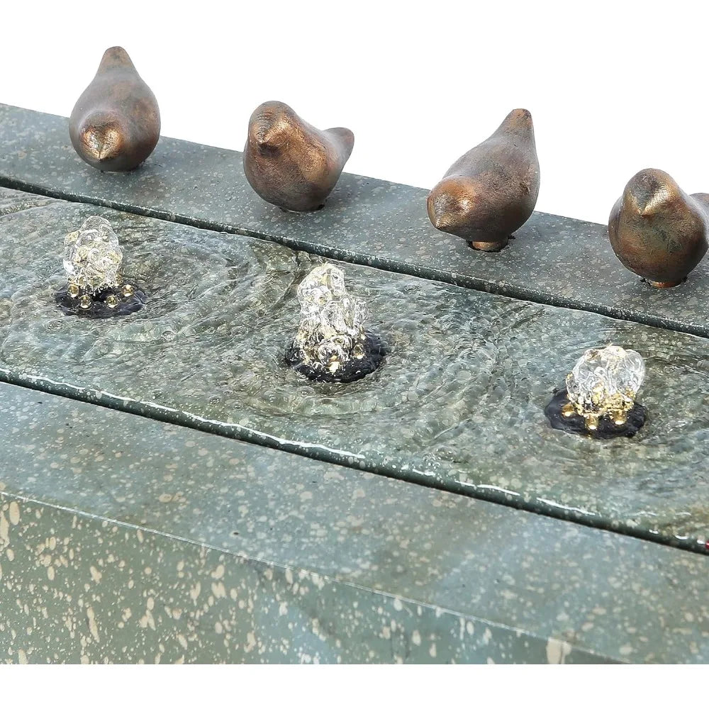 Outdoor Water Fountain Resin Stone Patina With LED