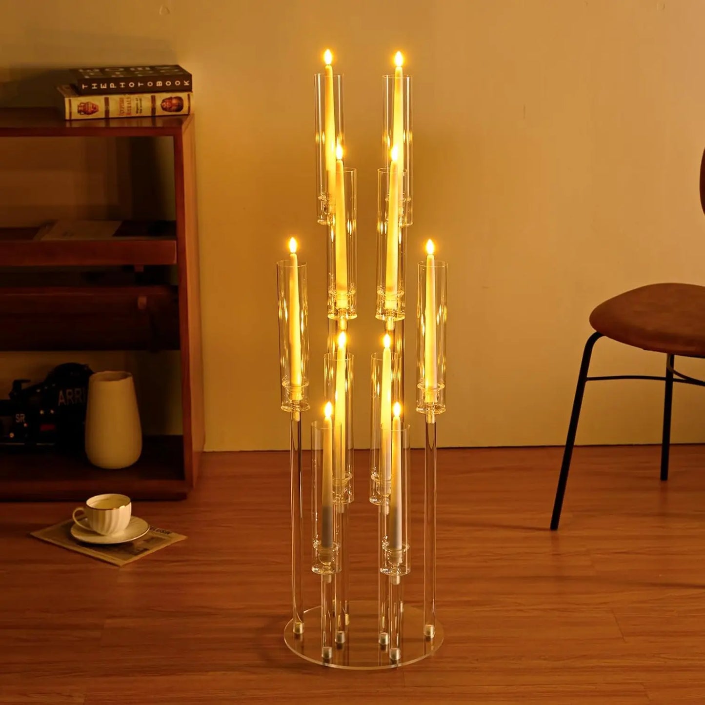 Acrylic Floor Candelabra 10 Arm Centerpiece For Wedding