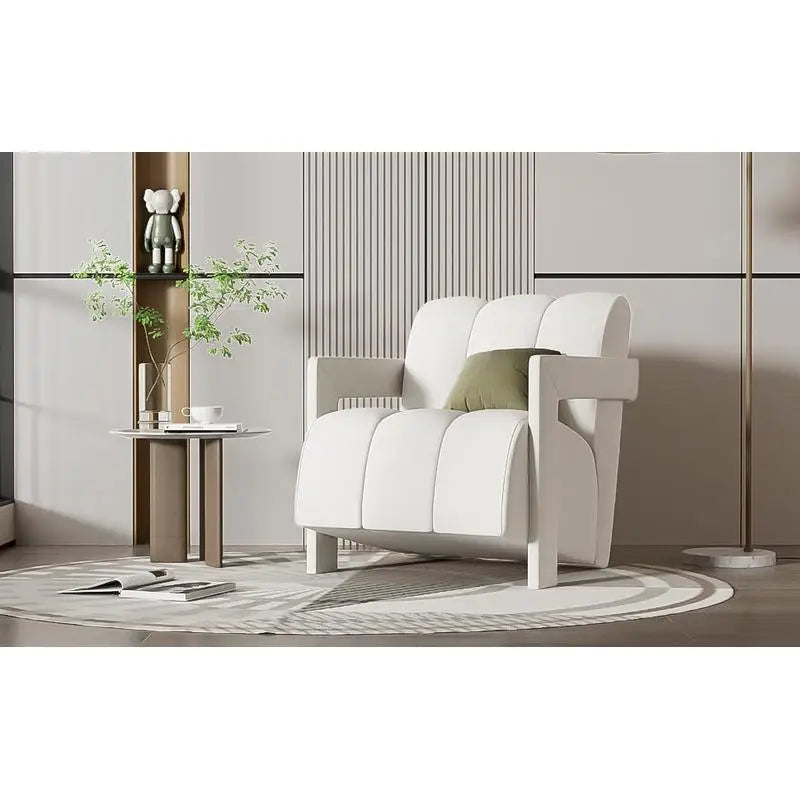 General Modern Minimalist Armchair With L Shaped Armrests