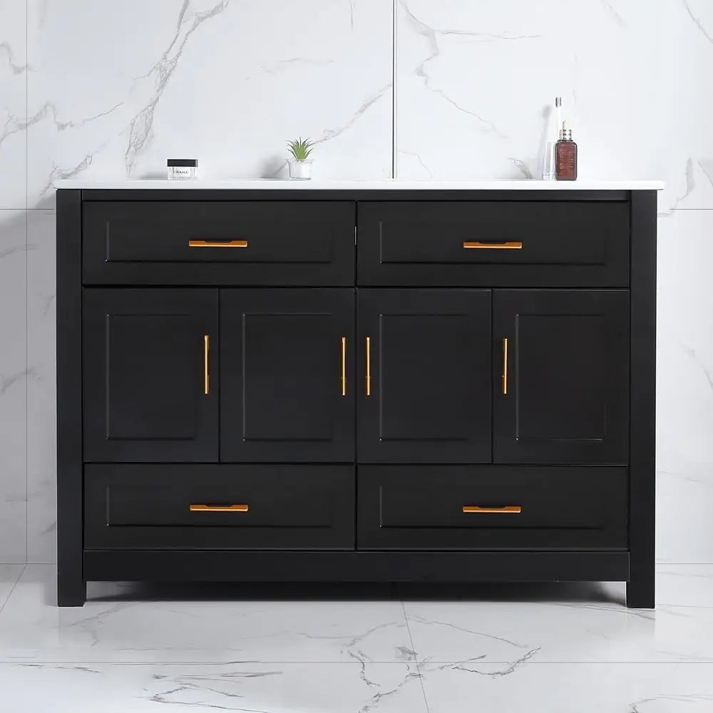 Modern Bathroom Vanity With Sink 4 Drawers Soft Doors